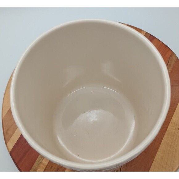 Sur La Table Utensil Crock Embossed Floral Green - Picture 4 of 7